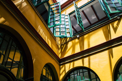 Low angle view of yellow building