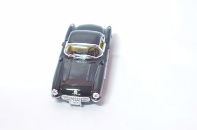 High angle view of vintage car on white background