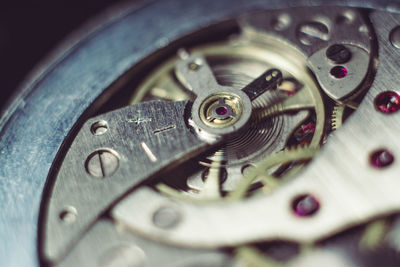 Macro shot of clockwork in pocket watch
