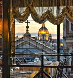 View of cathedral against buildings in city