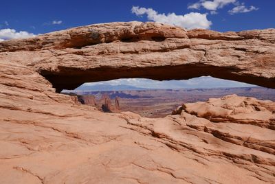 Rock formations in desert against sky