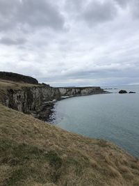 Scenic view of the cliffs in northern ireland 