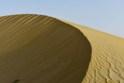 Scenic view of desert against clear sky