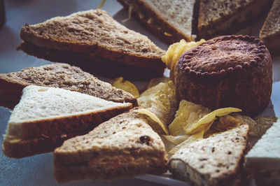 Close-up of bread in plate