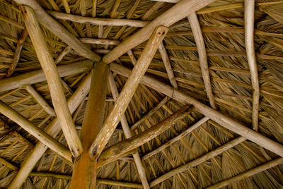 Full frame shot of thatched roof parasol