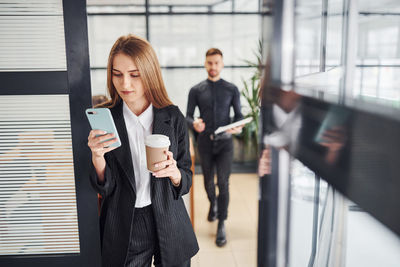 Portrait of business colleagues working in office