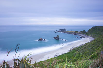 Scenic view of beach against sky