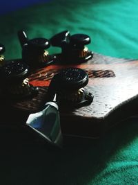 Close-up of sunglasses on table