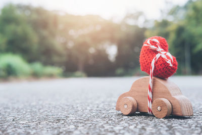 Close-up view of red umbrella