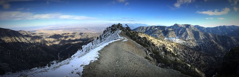 Scenic view of mountains against sky