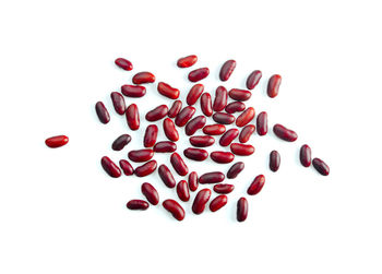 Directly above shot of kidney beans on white background