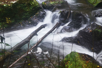 Scenic view of waterfall