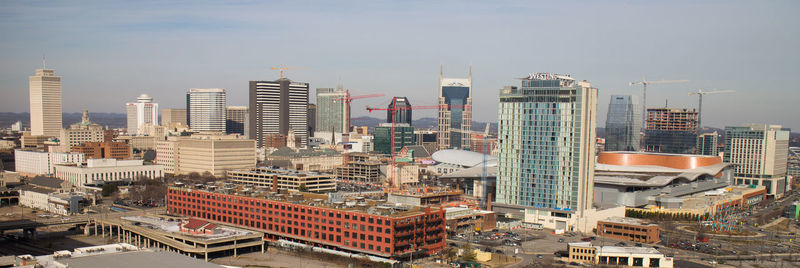 View of skyscrapers in city