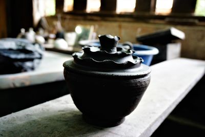 Close-up of drink on table at home