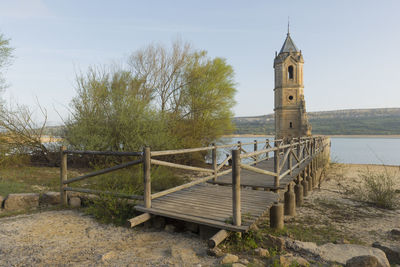 View of church at seaside