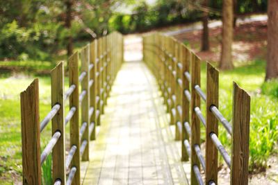 Fence by railing