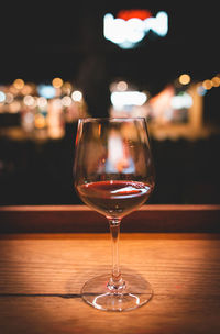 Close-up of wine glass on table in restaurant