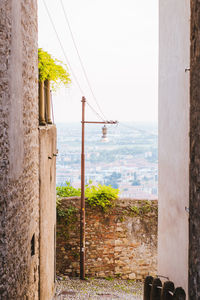 View of buildings seen through window