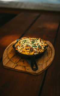 High angle view of cake on table
