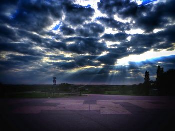 Scenic view of cloudy sky at sunset