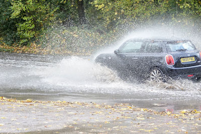 Water splashing in car