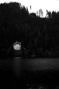 Reflection of church in water