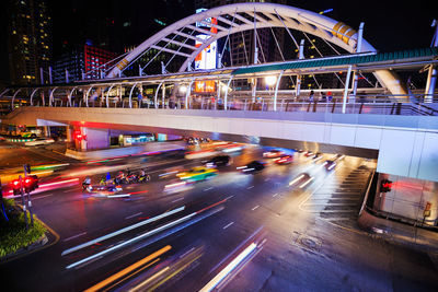 Traffic on road at night