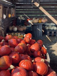 Stack of fruits for sale at market stall