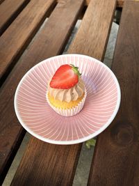 High angle view of cake on plate