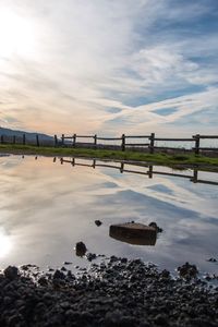 Scenic view of river against sky