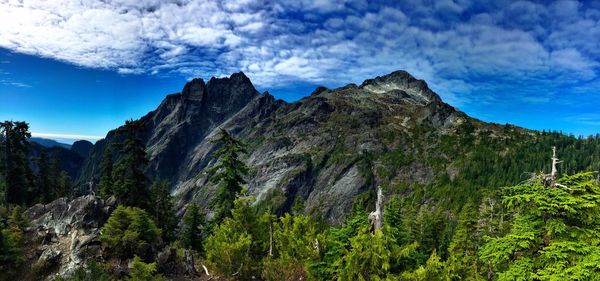 Scenic view of mountains against sky