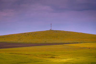 Scenic view of land against sky