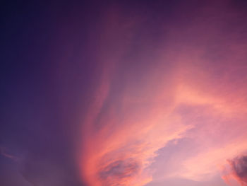 Low angle view of dramatic sky during sunset