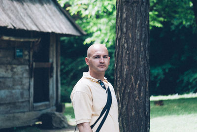 Portrait of man at park