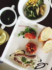 Close-up of food served in plate