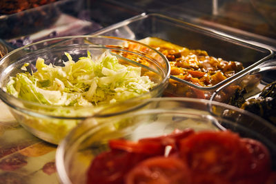 Close-up of food on table