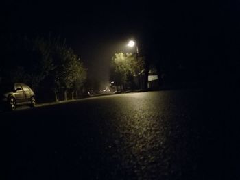 View of road at night