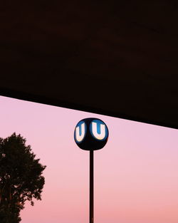 Low angle view of pole against sky