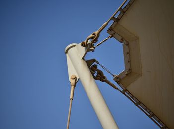 Low angle view of pole against clear sky