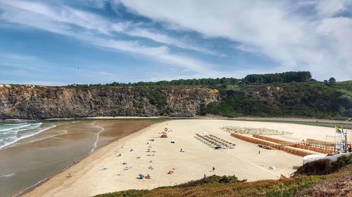 Scenic view of beach against sky