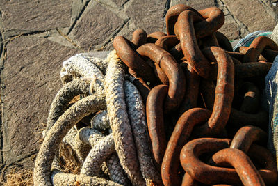 Close-up of rusty chain