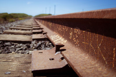 Close-up of railroad track