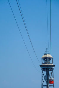 Electricity tower against clear sky