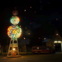 View of illuminated lights at night