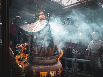 Panoramic view of buddha statue in building