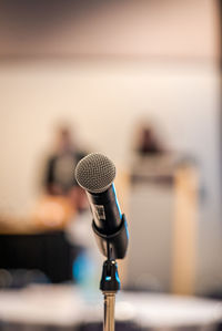 Close-up of microphone