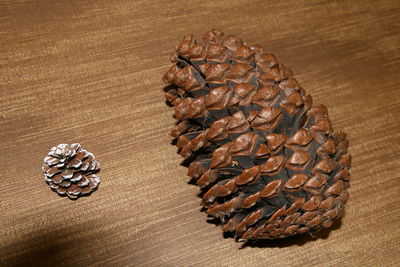 High angle view of christmas decoration on table