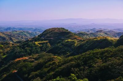 Scenic view of landscape against sky during sunset