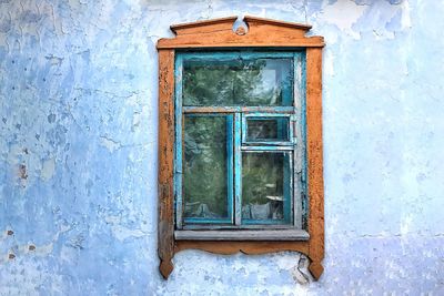 Close-up of window of house