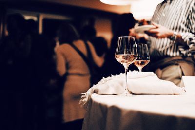 Close-up of beer on table